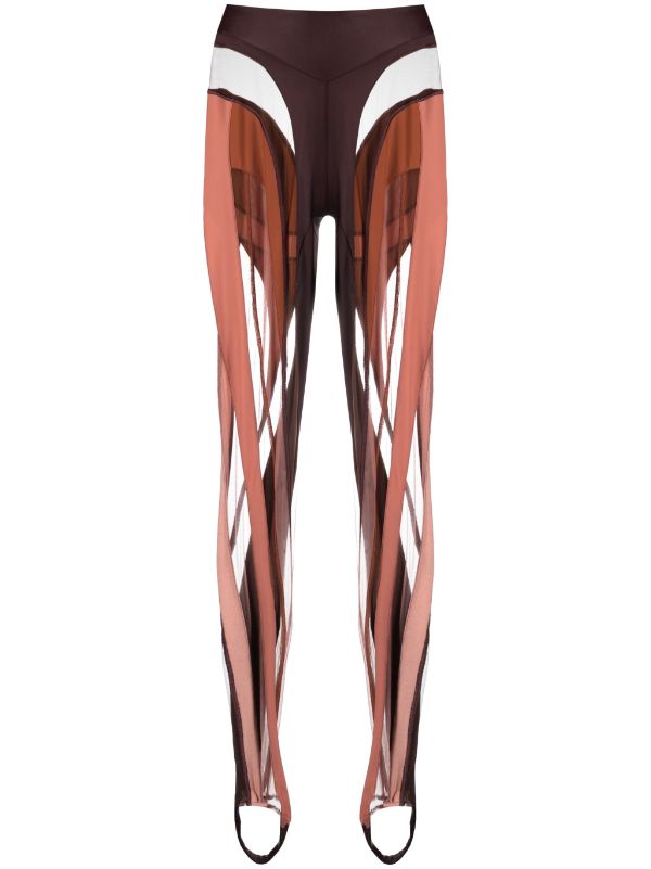 Mugler Spiral tulle-panelled Jersey Leggings - Farfetch