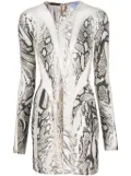 Mugler Illusion snake-print minidress - Neutrals