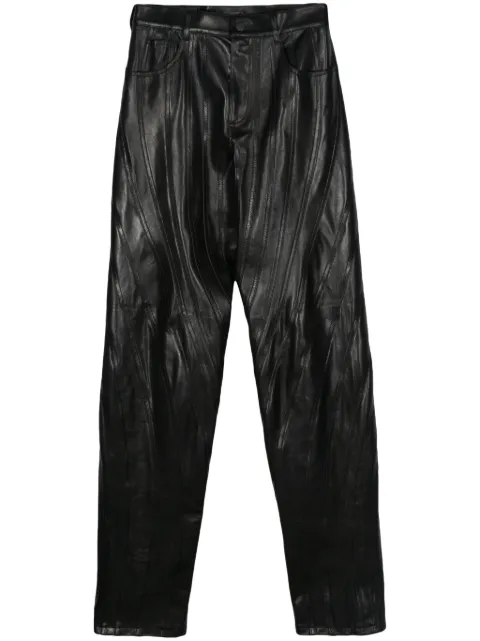 Mugler Spiral leather trousers