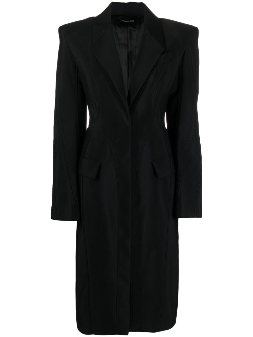Mugler Wool-blend Coat In Black