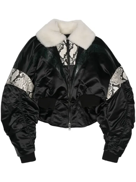 Mugler corset snakeskin-effect bomber jacket