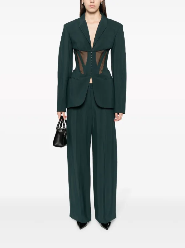 Mugler Pantalon De Tailleur Ample D coupes Farfetch