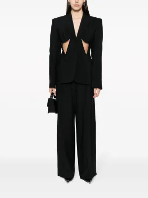 ティエリー・ミュグレー　ダークグレープリーツスカート ひざ丈　日本製　毛100% Mugler（ミュグレー）ウィメンズ - FARFETCH
