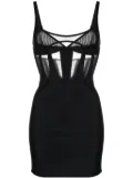 Mugler tulle-panelled jersey corset minidress - Black