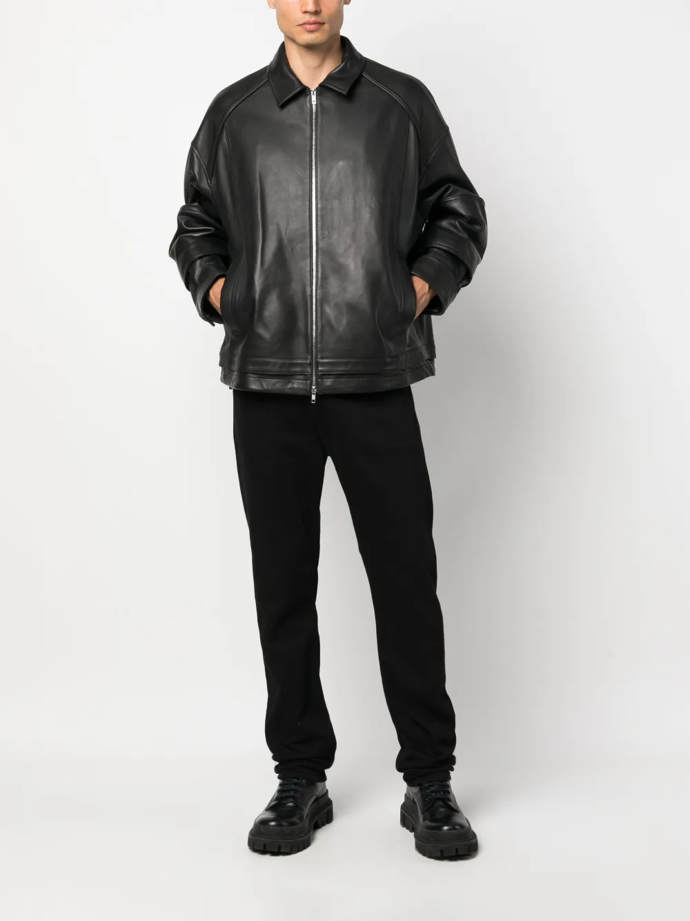 Juun.J zip-up Leather Jacket - Farfetch