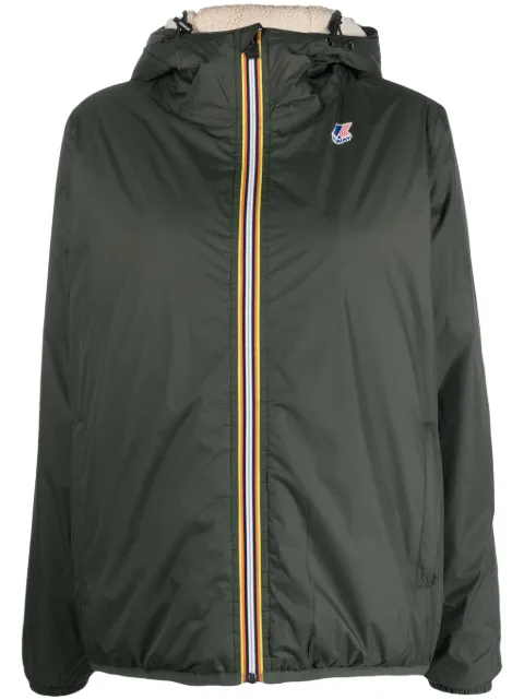 K-Way logo-appliqué hooded jacket