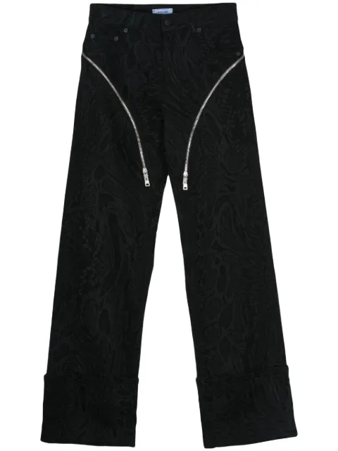 Mugler zip-embellished snake-print jeans