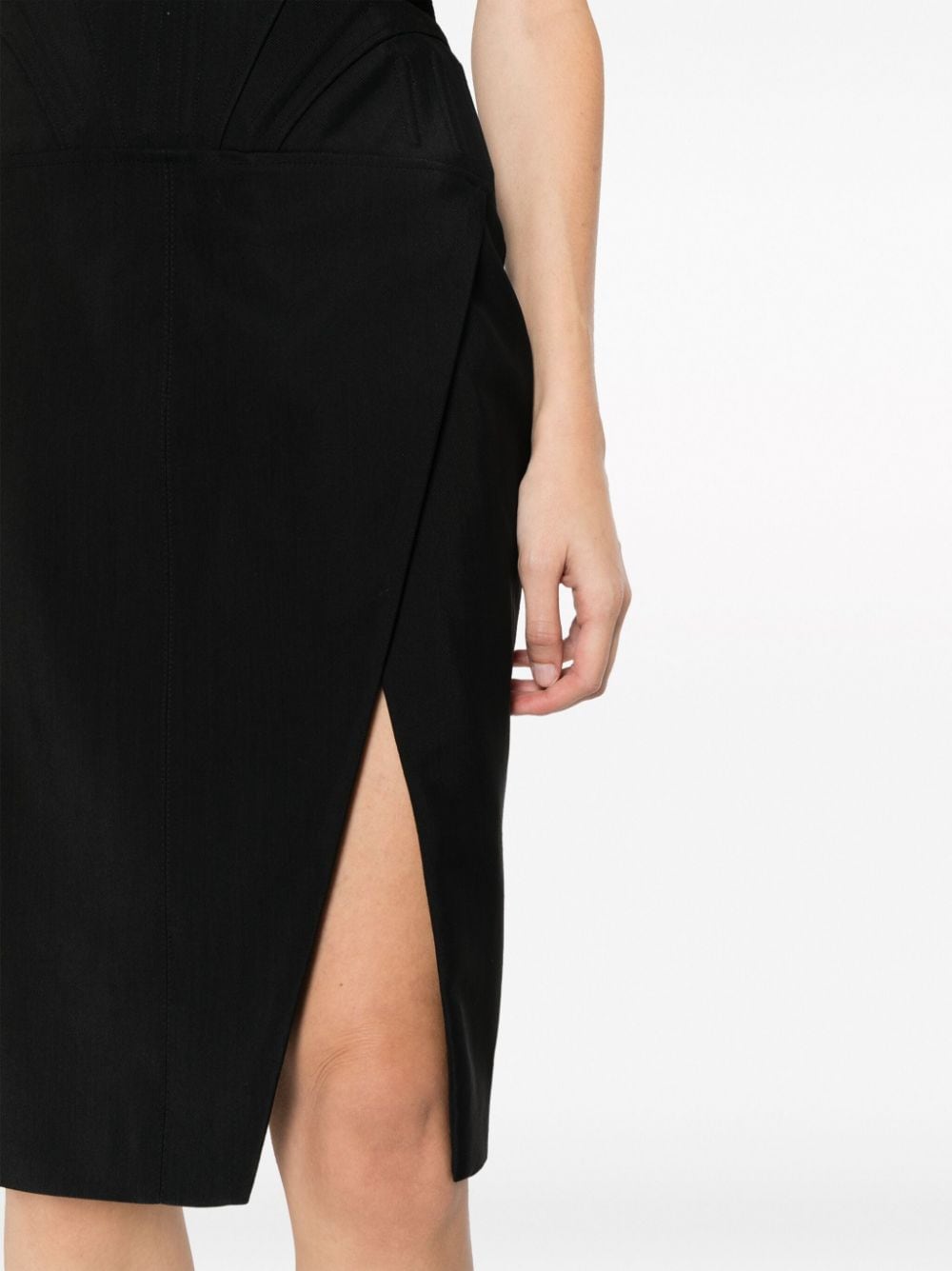 Shop Mugler Mid-rise Panelled Skirt In Black