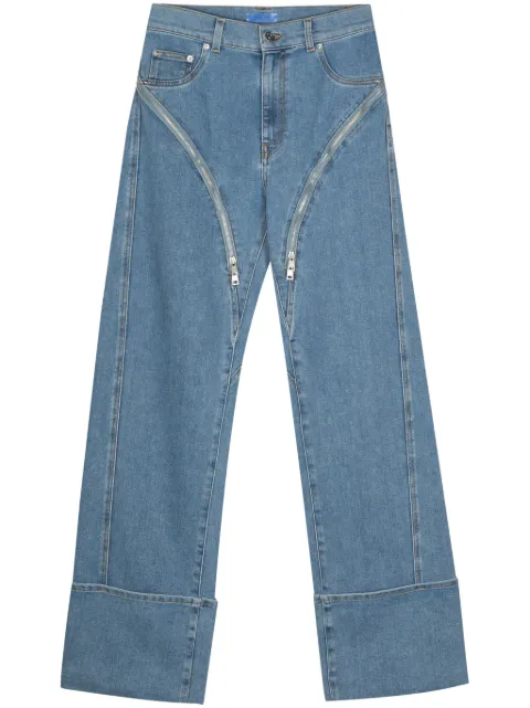 Mugler zipped wide-leg jeans 