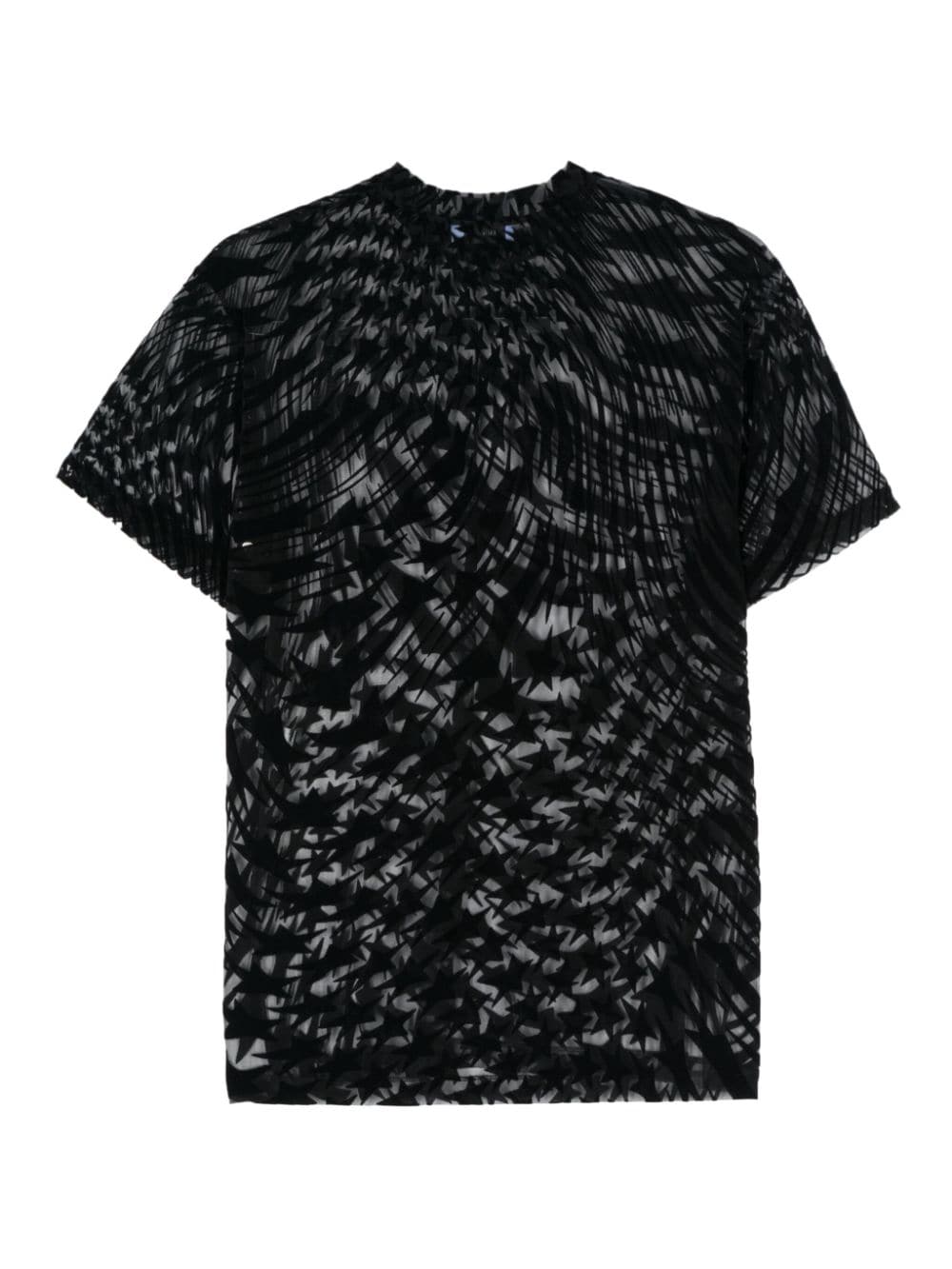 Shop Mugler Flocked Tulle T-shirt In Black