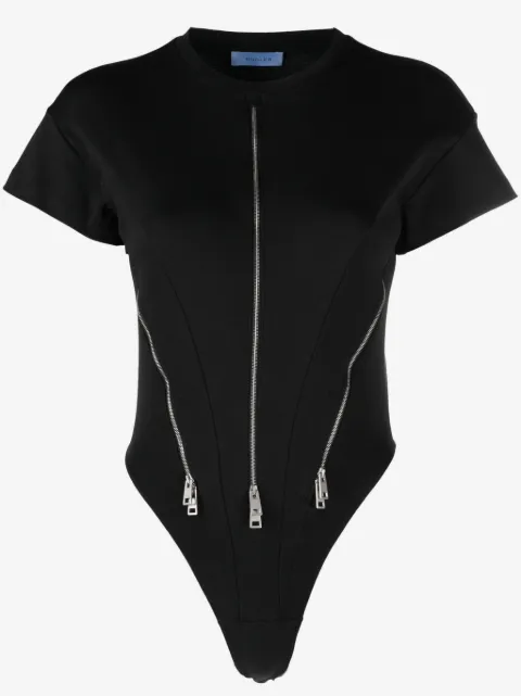 Mugler zip-detail short-sleeve bodysuit