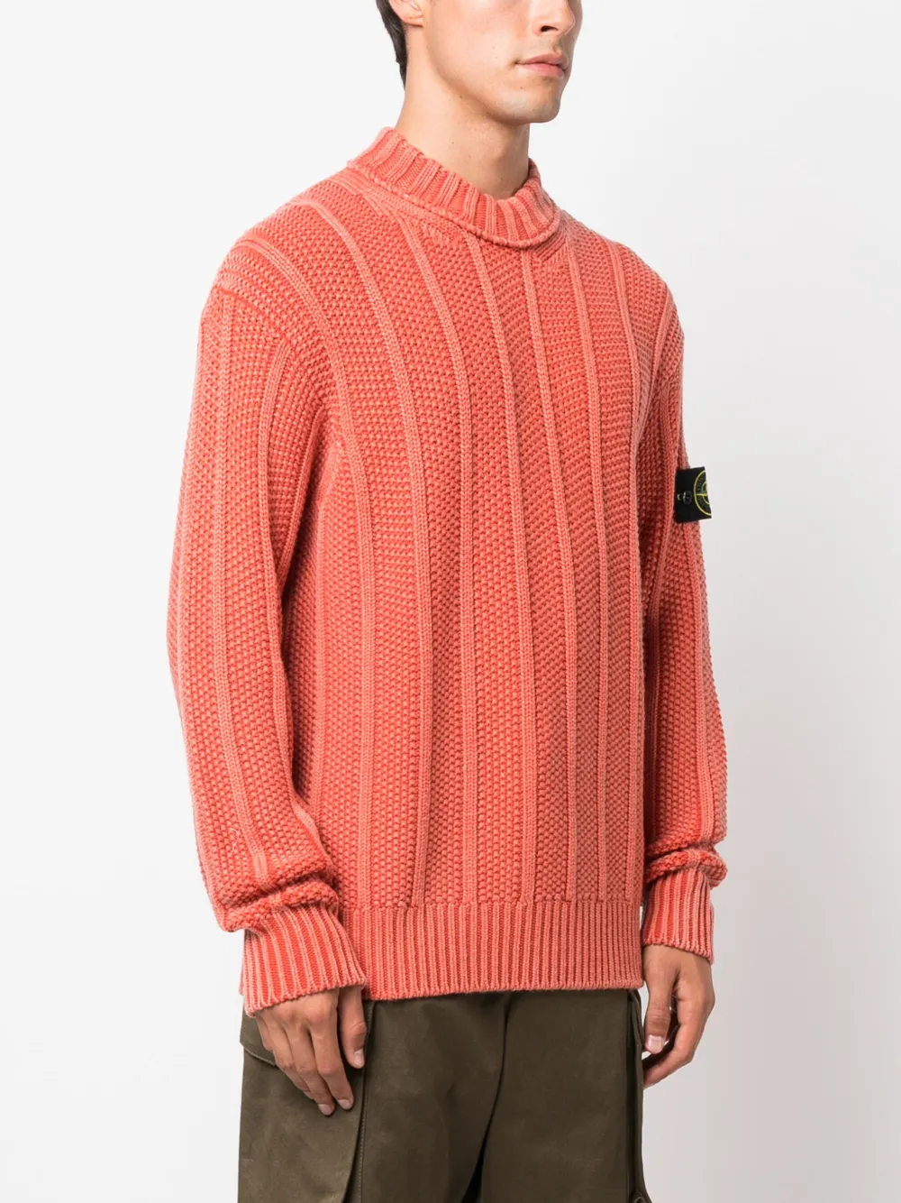 Stone Island Compass-patch striped wool jumper | Smart Closet
