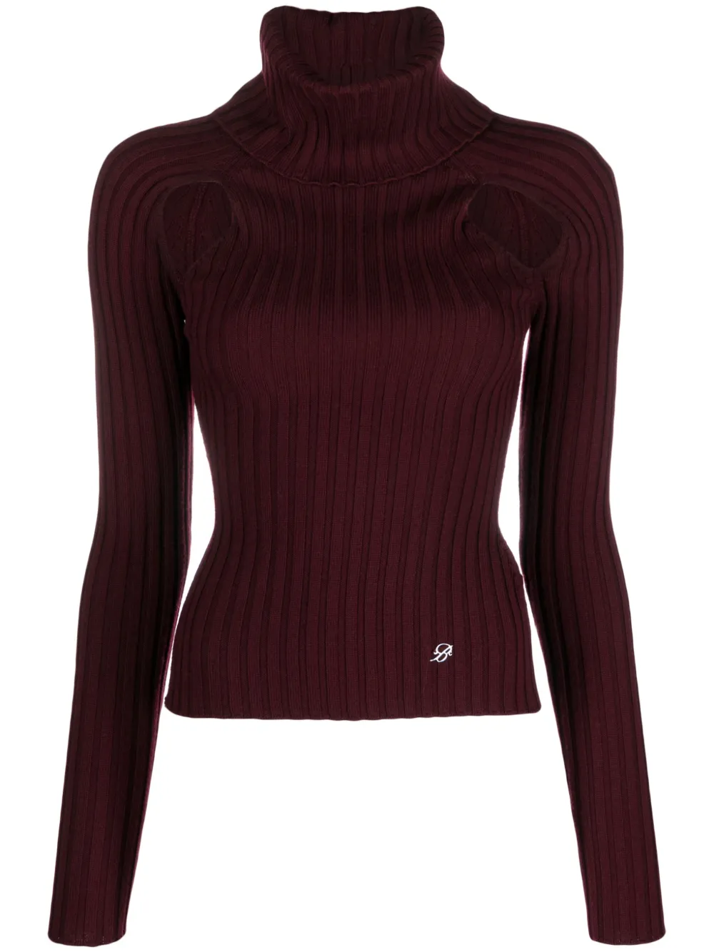 Blumarine Ribbed-knit Cut-out Jumper In Red