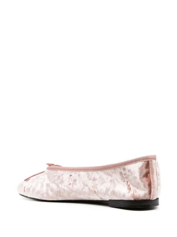 Repetto Crushed Velvet Ballerina Shoes | Pink | FARFETCH