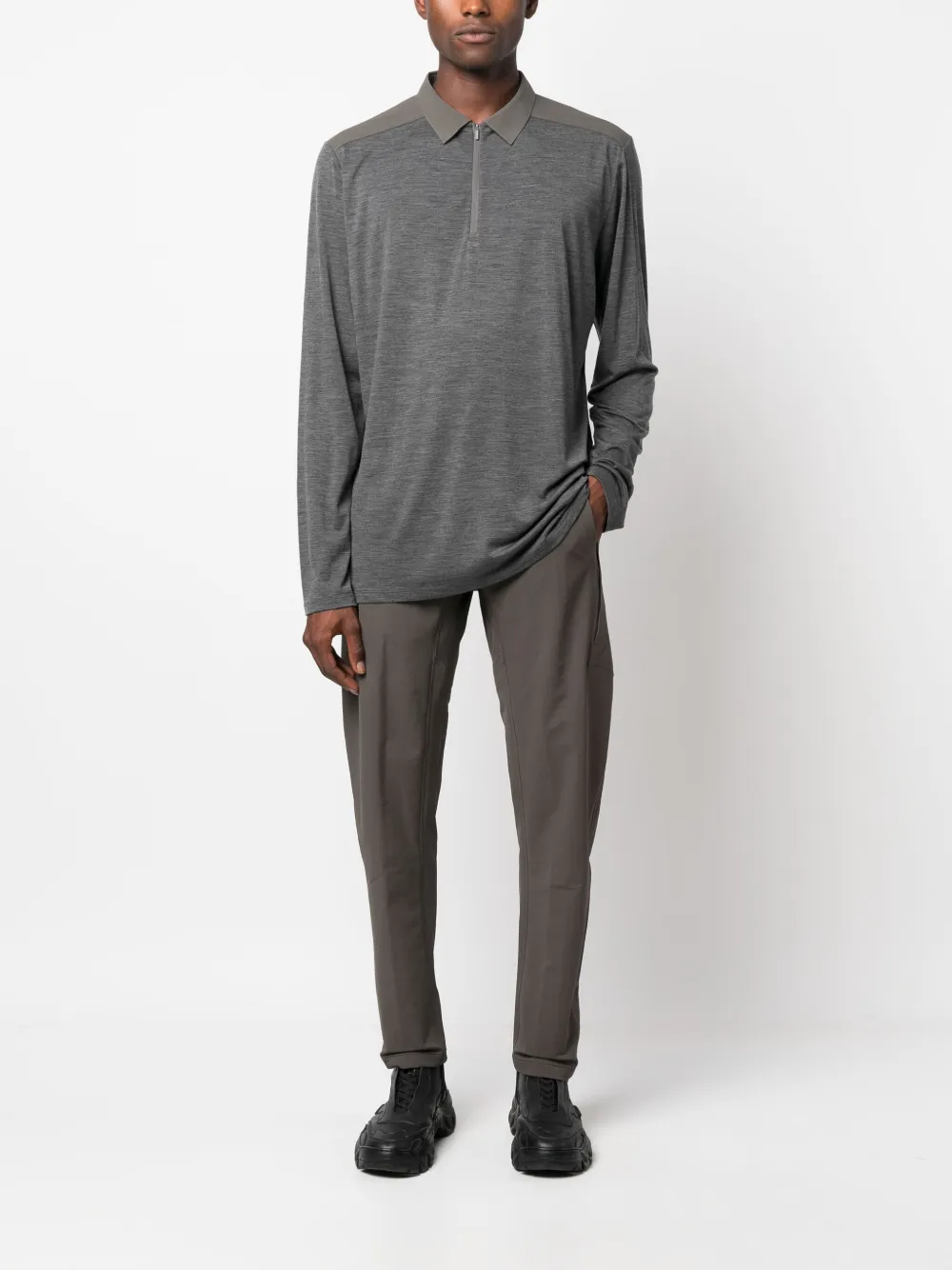Veilance Poloshirt met mélange-effect - Grijs