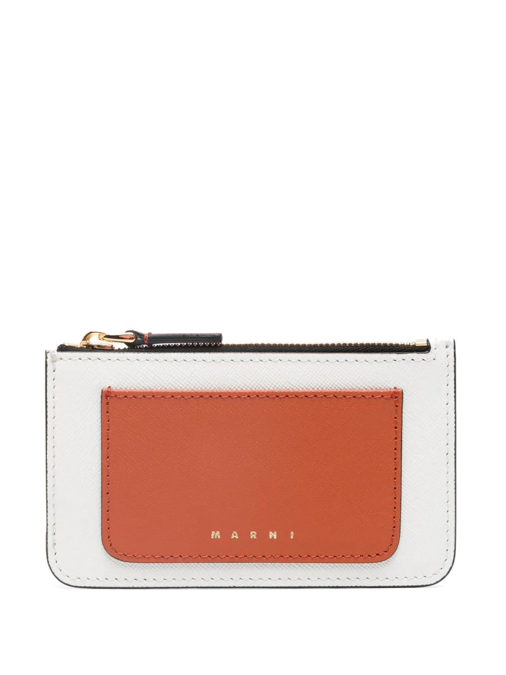 Marni colour-block leather cardholder - Bianco