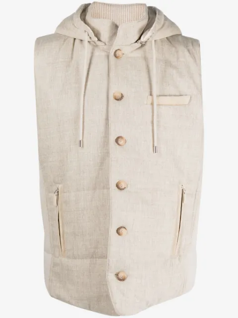 Fileria detachable hood virgin-wool gilet 