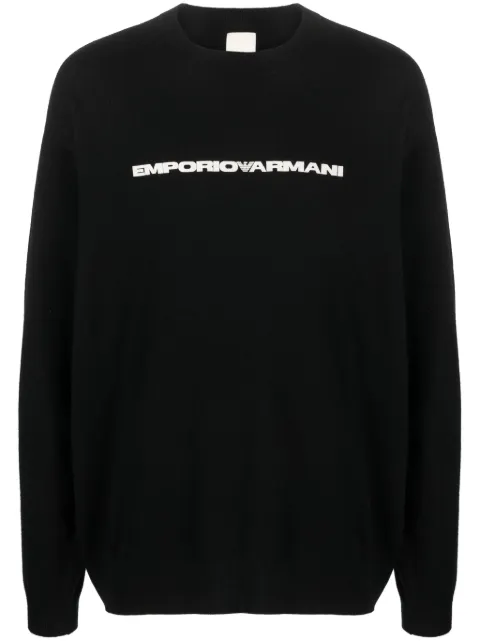 Emporio Armani logo-print crew-neck jumper