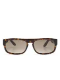 Givenchy logo-print rectangle-frame sunglasses - Brown