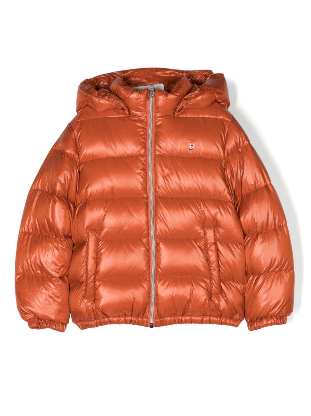 Kids' Quilted Zip-up Padded Jacket In Orange