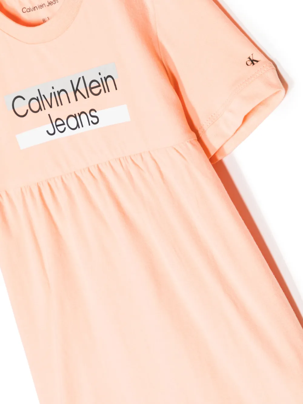 Shop Calvin Klein Logo-print Cotton Dress In Pink