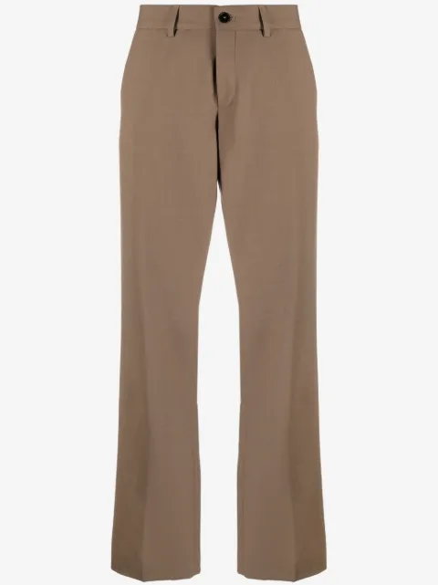 Closed straight-leg mid-rise trousers