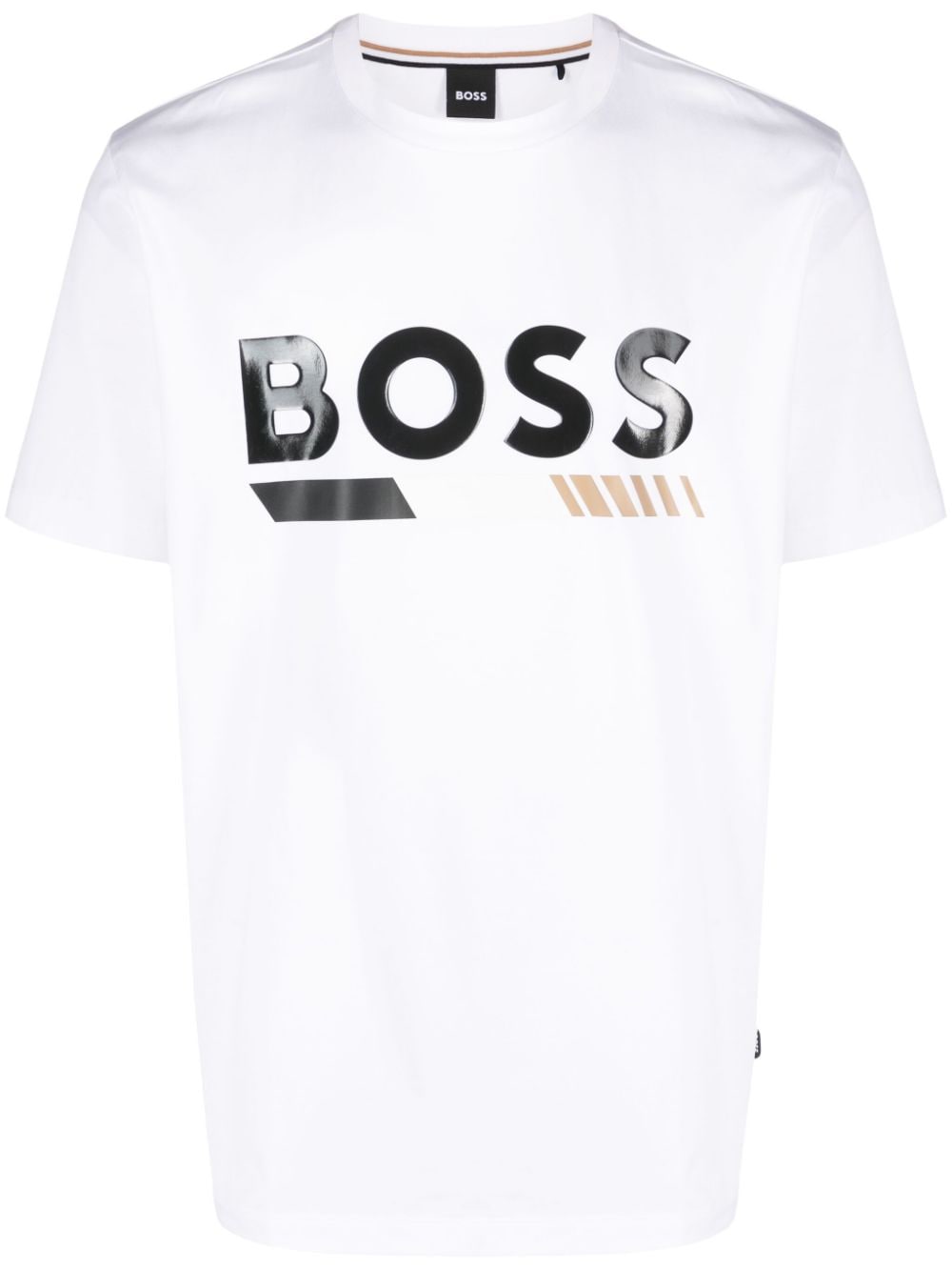 BOSS logo-print crew-neck T-shirt - Farfetch