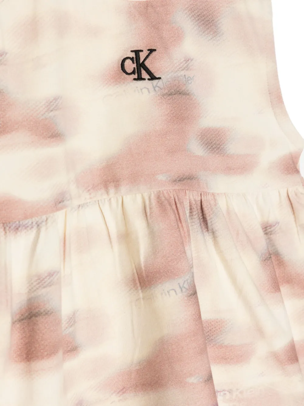 Shop Calvin Klein Logo-print Cotton Dress In Brown