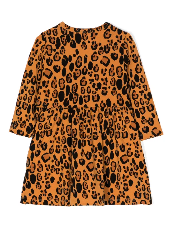 Mini Rodini leopard-print long-sleeve Dress | Brown | FARFETCH