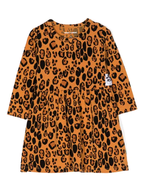 Mini Rodini leopard-print long-sleeve dress