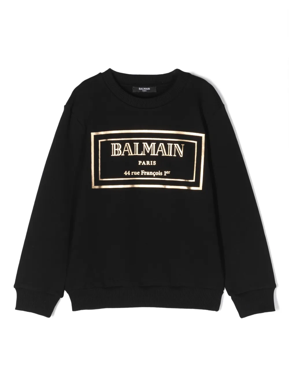 Balmain Kids logo-print long-sleeved jumper | Black | Image 1