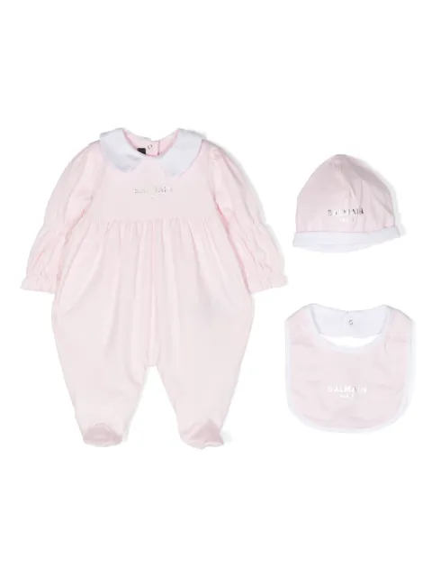 Balmain Kids logo-print babygrow set