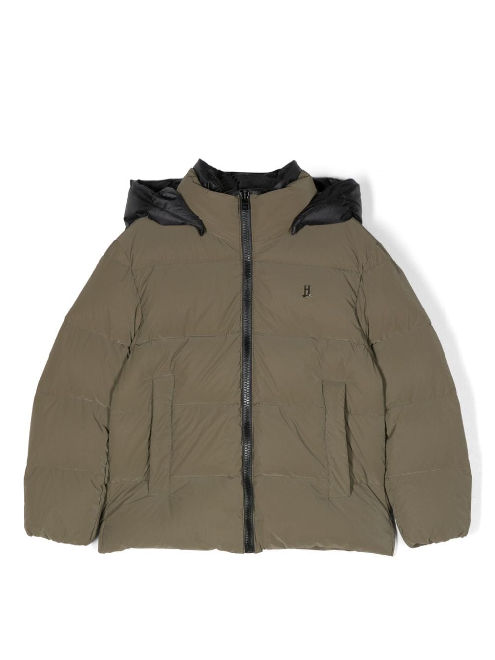 Herno Kids' Hooded Padded Jacket In Green