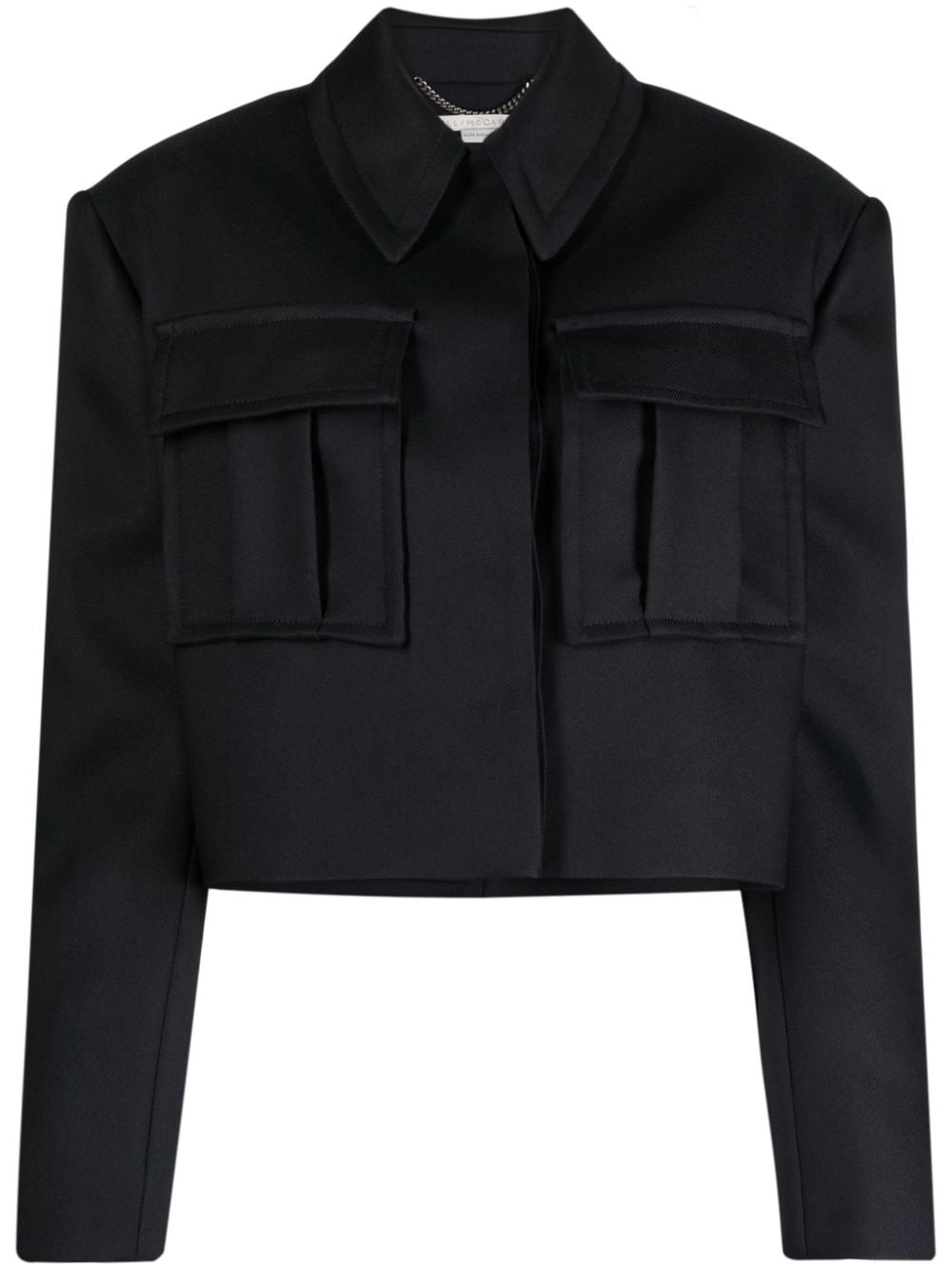 Stella Mccartney Cropped Cargo Jacket In Ink