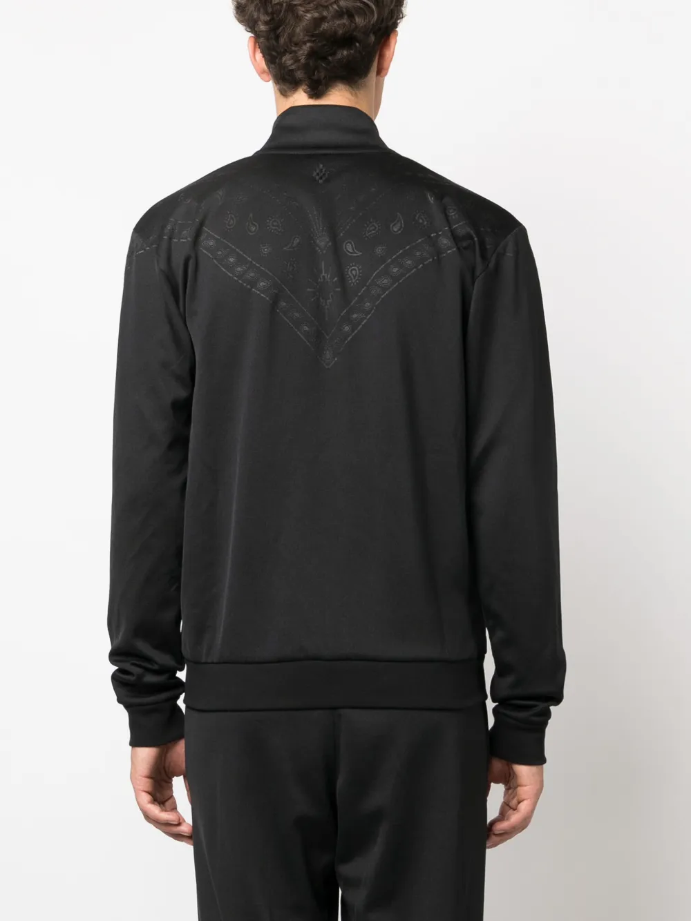 Shop Marcelo Burlon County Of Milan Bandana-print Track Jacket In 1011 Black Anthracite