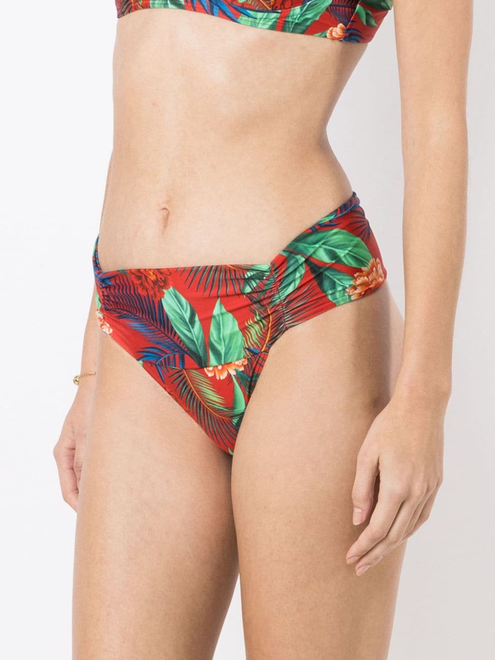 Shop Lygia & Nanny Jasper Floral-print Bikini Bottoms In Red