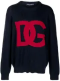 Dolce & Gabbana intarsia-knit logo wool jumper - Blue