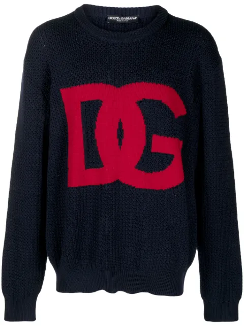 Dolce & Gabbana suéter tejido con logo en intarsia