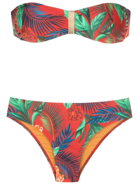 Lygia & Nanny Ester botanical-print bandeau bikini