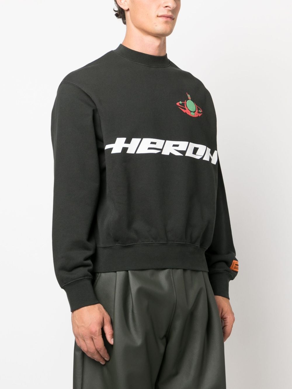 Shop Heron Preston Hp Burn Crew-neck Sweatshirt In Black
