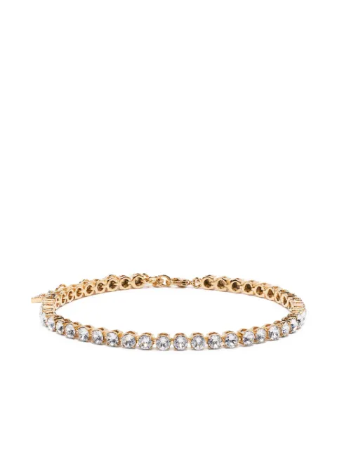 Amina Muaddi crystal-embellished tennis anklet bracelet