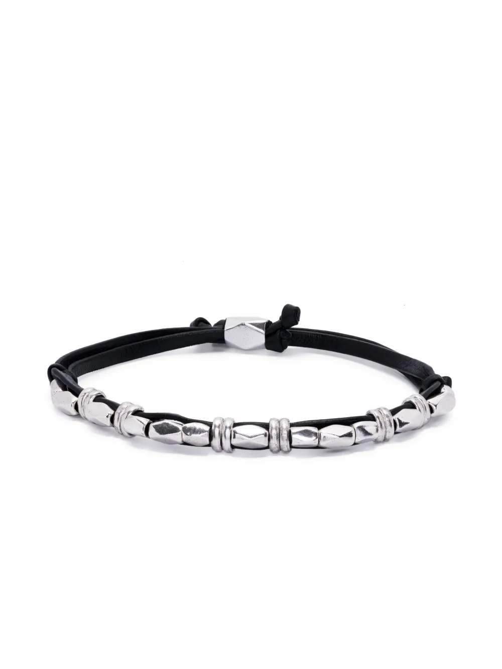 Isabel Marant Bead-embellished Leather Bracelet In Black