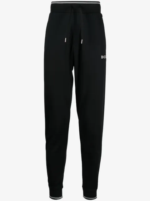 BOSS logo-embroidery cotton track pants