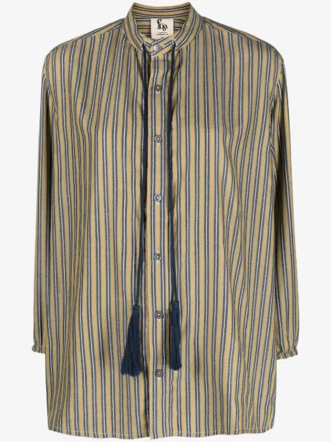 PAULA camisa a rayas con detalle de borla