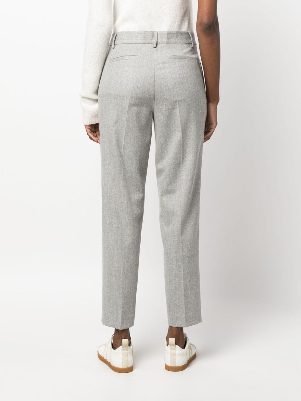Shop P.a.r.o.s.h High-waist Cropped Trousers In Grey