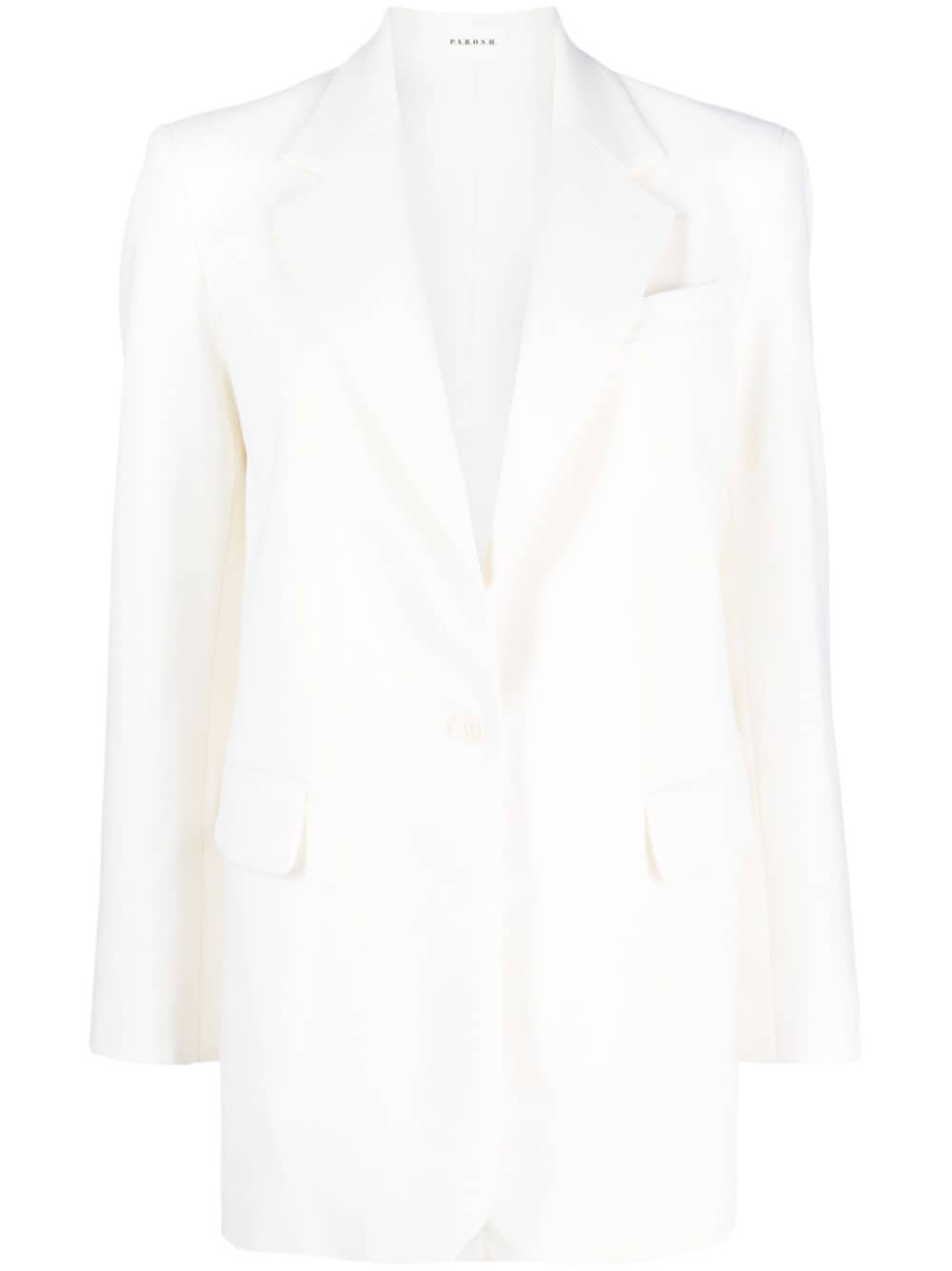 Shop P.a.r.o.s.h Single-breasted Wool-blend Blazer In Neutrals