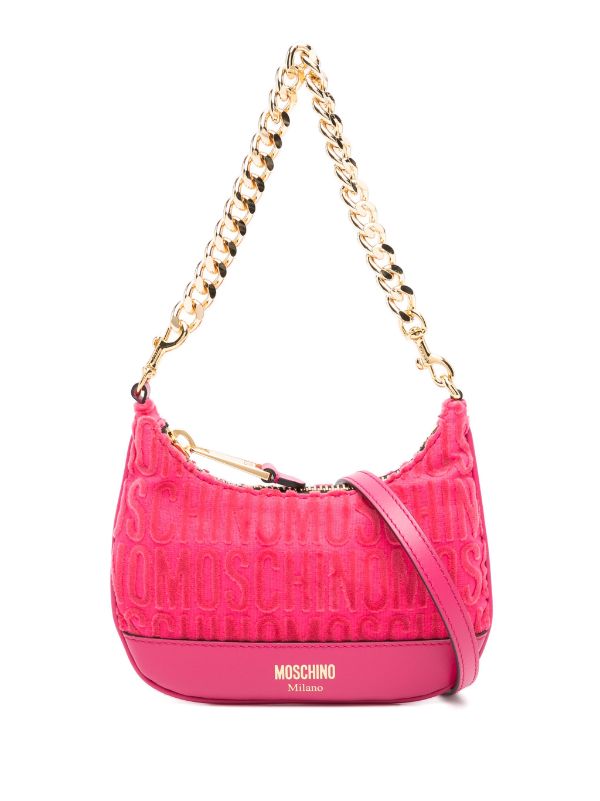 Printed Pink Ladies Leather Bag