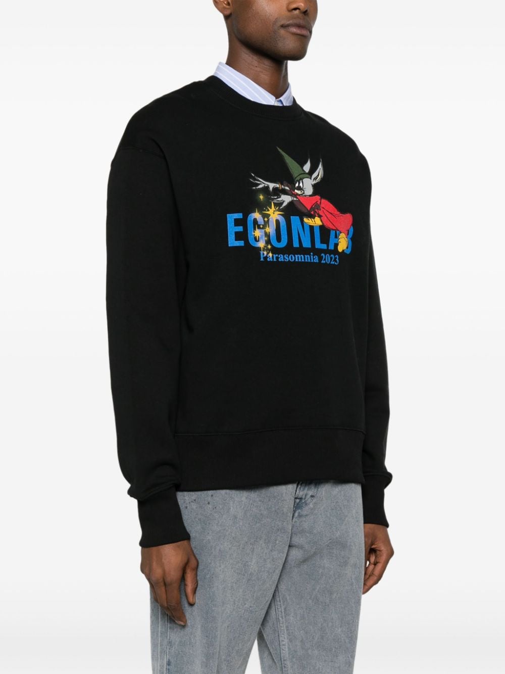 Shop Egonlab Logo-print Cotton Sweatshirt In Black