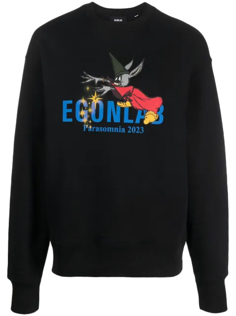 EGONlab. logo-print cotton sweatshirt 