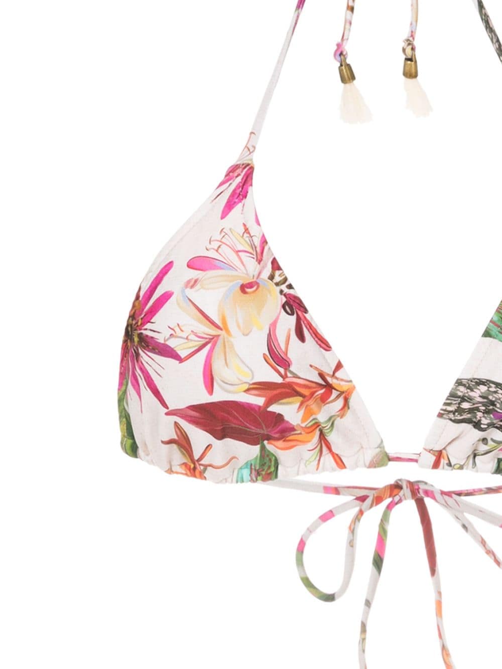 Shop Lygia & Nanny Maya Botanical-print Triangle Bikini In White